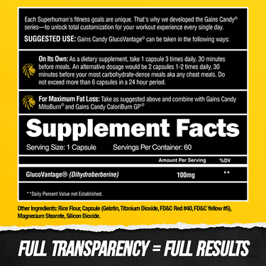 GAINS CANDY™ GLUCOVANTAGE® - Insulin Mimicker For Fat Loss & Muscle Building